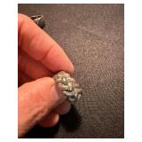 Vintage Sterling Silver Ring Lot 3 Pc Turquoise Inlay Braided Band