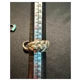 Vintage Sterling Silver Ring Lot 3 Pc Turquoise Inlay Braided Band