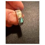 4 Pc Ring Lot Sterling Silver 925 Turquoise Abalone Inlay Mixed Sizes