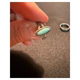 4 Pc Ring Lot Sterling Silver 925 Turquoise Abalone Inlay Mixed Sizes