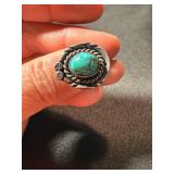 4 Pc Ring Lot Sterling Silver 925 Turquoise Abalone Inlay Mixed Sizes
