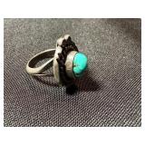 4 Pc Ring Lot Sterling Silver 925 Turquoise Abalone Inlay Mixed Sizes