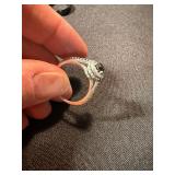 Unbranded Fashion Ring Lot Black Band Halo Ring Dark Stone See Photos