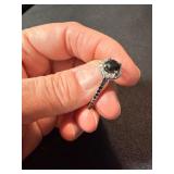 Unbranded Fashion Ring Lot Black Band Halo Ring Dark Stone See Photos
