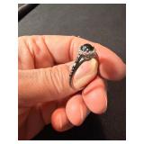 Unbranded Fashion Ring Lot Black Band Halo Ring Dark Stone See Photos