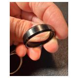 Unbranded Fashion Ring Lot Black Band Halo Ring Dark Stone See Photos