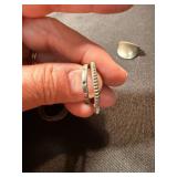 Mixed Fashion Ring Lot 5 Pc Sterling 925 CZ Band Plus Silver Tone Rings