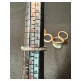Mixed Fashion Ring Lot 5 Pc Sterling 925 CZ Band Plus Silver Tone Rings