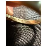 2 Yellow Gold Tone Rings One Marked 18K Geometric & Solitaire Lot