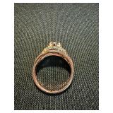 3 Pc Ring Lot S925 Pink Stone Sterling & Gold Tone Fashion Rings