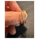 3 Pc Ring Lot S925 Pink Stone Sterling & Gold Tone Fashion Rings