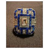 Unbranded Costume Ring Lot 2 Blue Rhinestone Statement Cocktail Rings