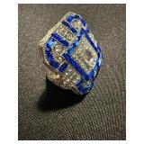 Unbranded Costume Ring Lot 2 Blue Rhinestone Statement Cocktail Rings