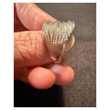 Sterling Silver Ring Lot 2 Wide Band Marcasite Style Size 7 See Photos