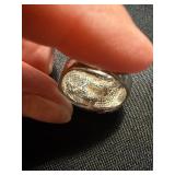 Sterling Silver Ring Lot 2 Wide Band Marcasite Style Size 7 See Photos