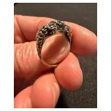 Sterling Silver Ring Lot .925 Clear Solitaire & Blue Stone Cluster
