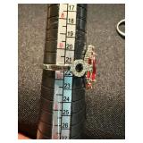 Red Stone Ring Lot 2 Pc Silver Tone 925 Marked Sterling One See Photos