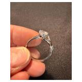 Sterling 925 & Silver Tone Statement Ring Lot Clear Stone Size 6