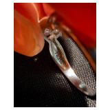 Sterling 925 & Silver Tone Statement Ring Lot Clear Stone Size 6