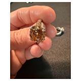 Sterling 925 & Silver Tone Statement Ring Lot Clear Stone Size 6