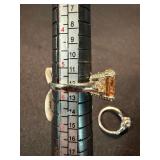 Sterling 925 & Silver Tone Statement Ring Lot Clear Stone Size 6