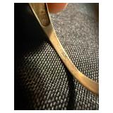 Vintage 10K Yellow Gold Red Stone Ring Modernist Size 13 Good