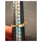 Vintage 10K Yellow Gold Red Stone Ring Modernist Size 13 Good