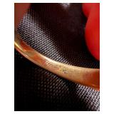 Vintage 10K Yellow Gold Red Stone Ring Modernist Size 13 Good