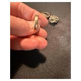 Vintage Costume Ring Lot 3 Gold Tone Red Rhinestone Clear Stone