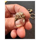 Vintage Costume Ring Lot 3 Gold Tone Red Rhinestone Clear Stone