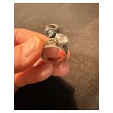 Unbranded Costume Rings Lot 2 Silver Tone Large Stone Statement