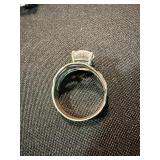 Unbranded Costume Rings Lot 2 Silver Tone Large Stone Statement