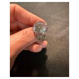 Unbranded Costume Rings Lot 2 Silver Tone Large Stone Statement