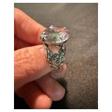 Unbranded Costume Rings Lot 2 Silver Tone Large Stone Statement