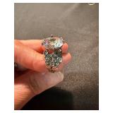 Unbranded Costume Rings Lot 2 Silver Tone Large Stone Statement