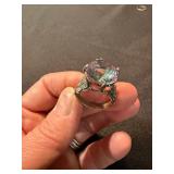 Unbranded Costume Rings Lot 2 Silver Tone Large Stone Statement