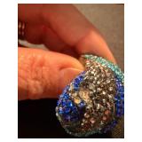Mixed Costume Fashion Ring Lot 6 Pc Rhinestone Pearl Statement Rings