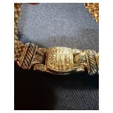 2 Rhinestone Mesh Bracelets Silver & Gold Tone Magnetic Clasp Set