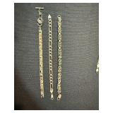 Vintage Sterling Silver Bracelet Lot 3 Pc 46.8g Inlay Panel 925