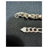 Vintage Sterling Silver Bracelet Lot 3 Pc 46.8g Inlay Panel 925