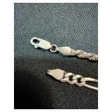 Sterling Silver 925 Chain Bracelets Lot Figaro Rope 18.7g Good