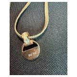 SOUTH Pendant Necklace Set Silver Tone Herringbone Chains 2 Pc