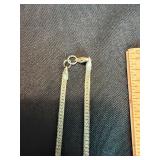 SOUTH Pendant Necklace Set Silver Tone Herringbone Chains 2 Pc