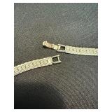 SOUTH Pendant Necklace Set Silver Tone Herringbone Chains 2 Pc