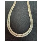 SOUTH Pendant Necklace Set Silver Tone Herringbone Chains 2 Pc