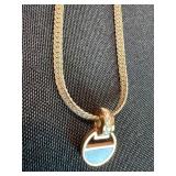 SOUTH Pendant Necklace Set Silver Tone Herringbone Chains 2 Pc
