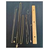 Vintage Costume Jewelry Necklace Lot Krementz 10K Pendant Mixed Chains