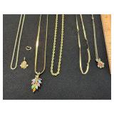 Vintage Costume Jewelry Necklace Lot Krementz 10K Pendant Mixed Chains