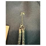 Mixed Fashion Necklace Lot 4pc Statement Bib Pendant Cord Silver Tone