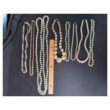 Vintage Faux Pearl Necklace Lot 8 Strands Graduated Costume Jewelry